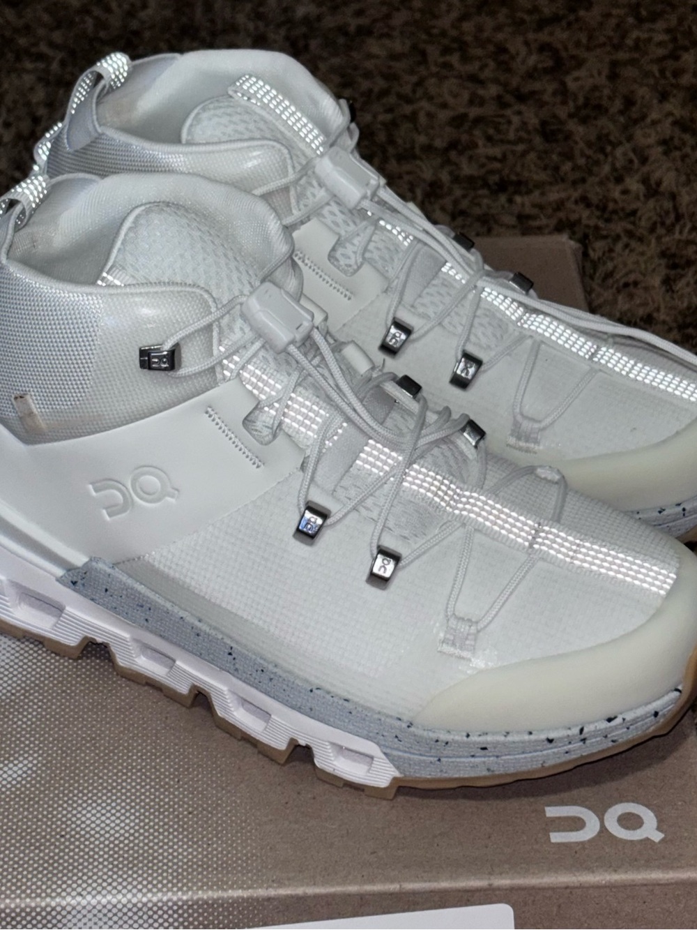 On Running Women's Cloudtrax Undyed Water Repellent Hiking Shoes White Size 5.5